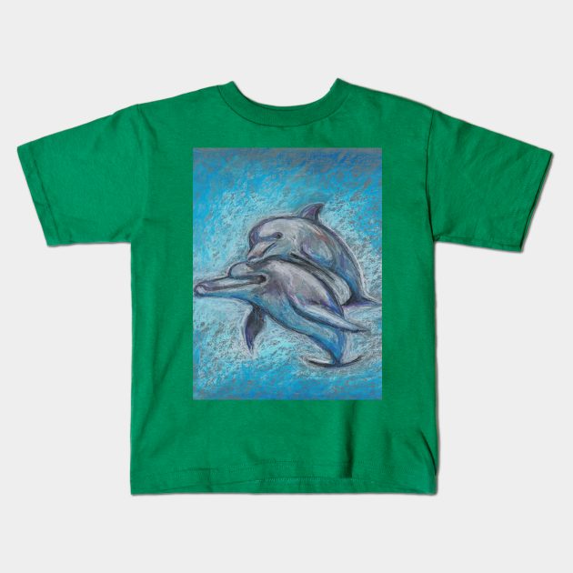 oil dolphins Kids T-Shirt by pictures